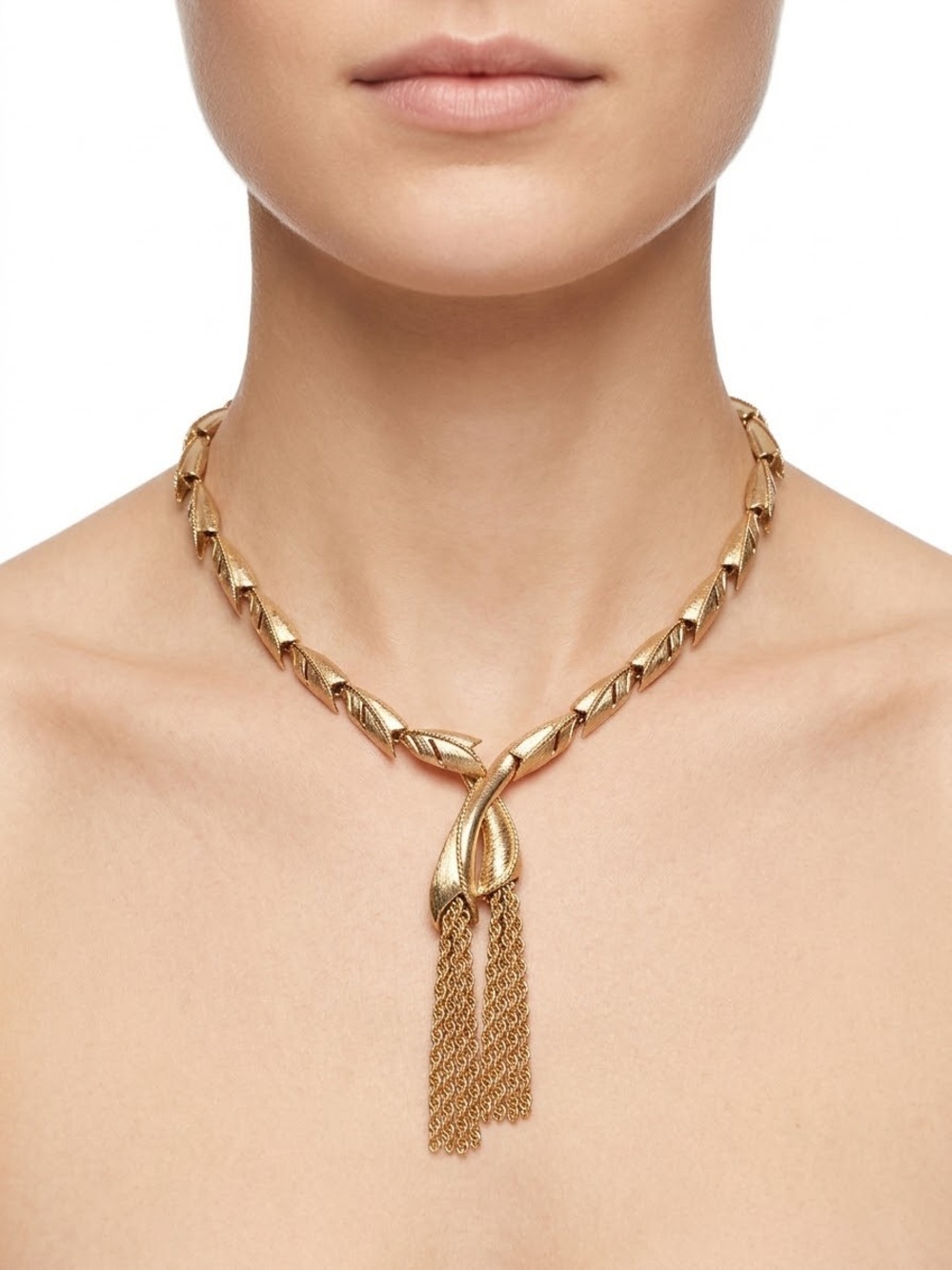 Vintage Gold Knot Tassel Statement Necklace - Women's Jewelry